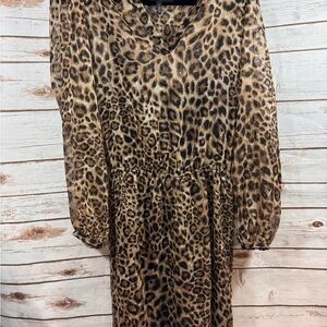 White House Black Market Leopard Print Dress